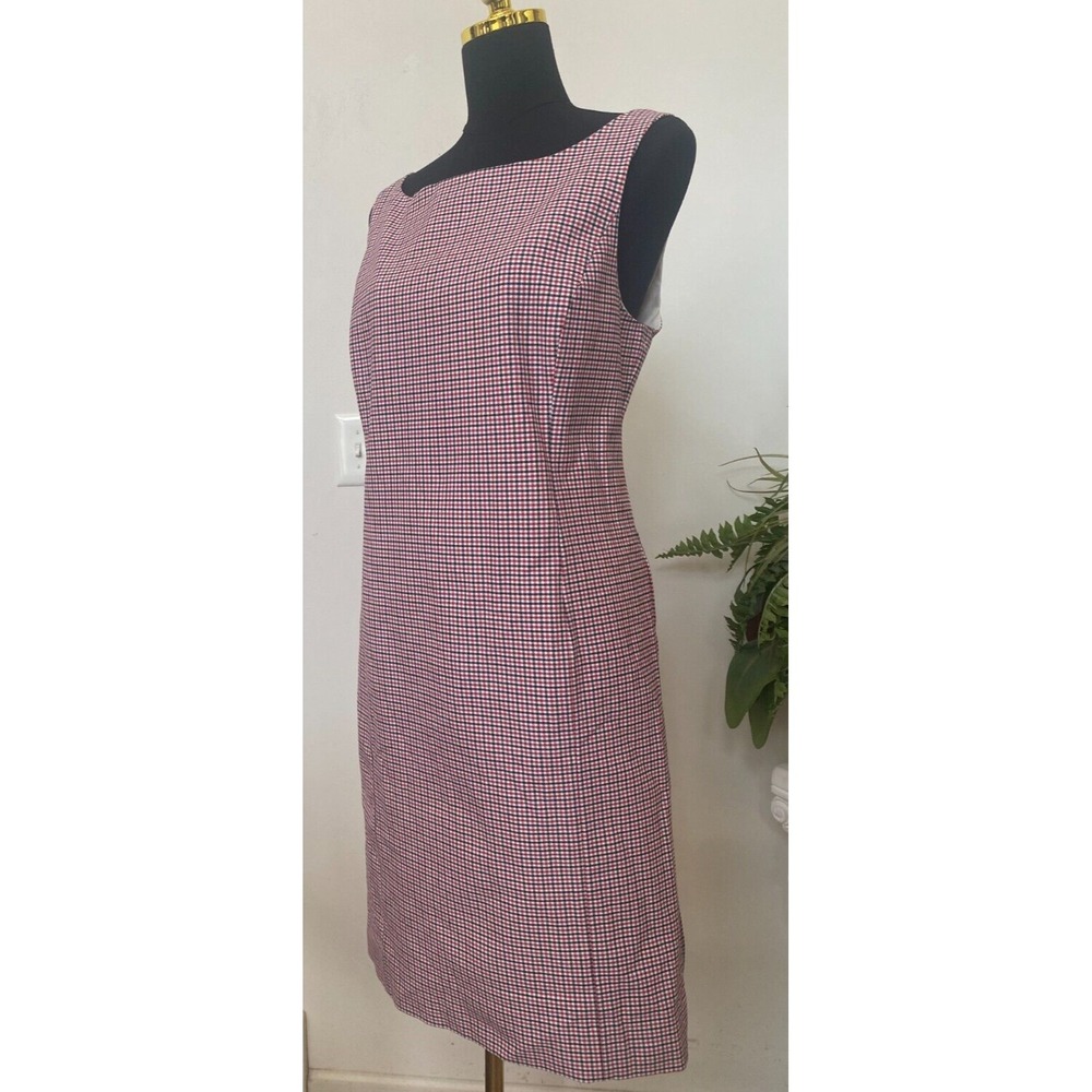 NWT J. Crew Red and Navy Plaid Check Cotton Blend Sheath Dress Size 10, $148 - Picture 4 of 7
